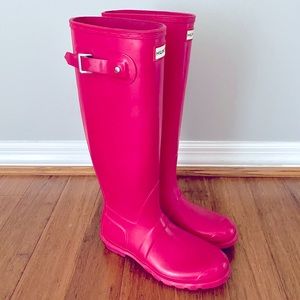 SOLD—Tall Pink Hunter Rain Boots